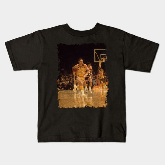 Jerry West and Wilt Chamberlain - All Star Game, 1972 Kids T-Shirt by Omeshshopart